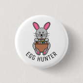 Grauer Osterhase, Eierjäger Button (Vorderseite)