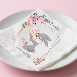 Grauer Osterhase Personalisierte Papiertücher Serviette