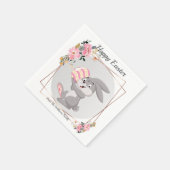 Grauer Osterhase Personalisierte Papiertücher Serviette (Ecke)