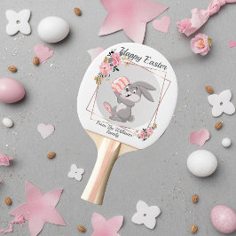 Grauer Osterhase Personalisiertes Ping-Pong-Schläg Tischtennis Schläger
