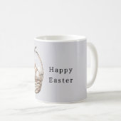 Grauer Osterkörbchen mit Ostereiern Kaffeetasse (VorderseiteRechts)