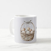 Grauer Osterkörbchen mit Ostereiern Kaffeetasse (Vorderseite Links)