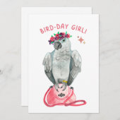 Grauer Papagei Bird Lover Birth Feiertagskarte (Vorne/Hinten)