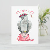 Grauer Papagei Bird Lover Birth Feiertagskarte (Stehend Vorderseite)