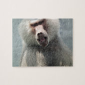 Grauer Pavian, der Sie mit seinem Mund offen Puzzle (Horizontal)