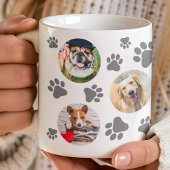 Grauer Pawprint 8 Hunde FotoCollage Kaffeetasse