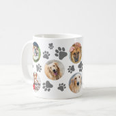 Grauer Pawprint 8 Hunde FotoCollage Kaffeetasse (Vorderseite Links)