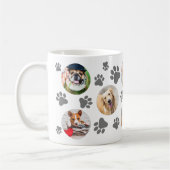 Grauer Pawprint 8 Hunde FotoCollage Kaffeetasse (Links)
