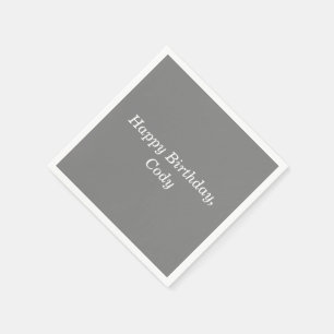 Grauer personalisierter Anlass-Wegwerfservietten Serviette