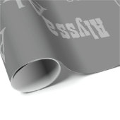 Grauer Personalisierter Name Geschenkpapier (Rolleneckpunkt)