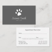 Grauer Pfotenhund zu Fuß Haustier Sitzplatz Ernenn Terminkarte (Vorne/Hinten)