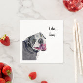 Grauer Pitbull Hund Custom Cocktail Napkin Serviette (Beispiel)