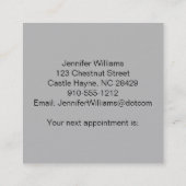 Grauer Platz Massage Therapist Personalkarte Terminkarte (Rückseite)