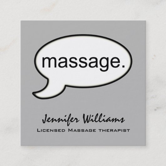 Grauer Platz Massage Therapist Personalkarte Terminkarte (Vorderseite)