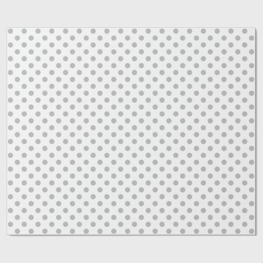 Grauer Polka-Dot auf weißem Medium Space Geschenkpapier (Flach)