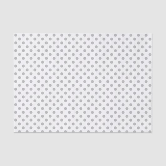 Grauer Polka Dot über Weißzungenpapier Seidenpapier (Vorderseite)