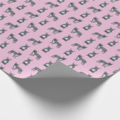 Grauer Pollenrosa Geschenkpapier (Ecke)