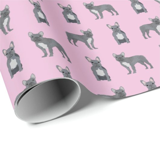 Grauer Pollenrosa Geschenkpapier (Rolleneckpunkt)