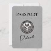 Grauer polnischer Pass Save the Date (Vorderseite)