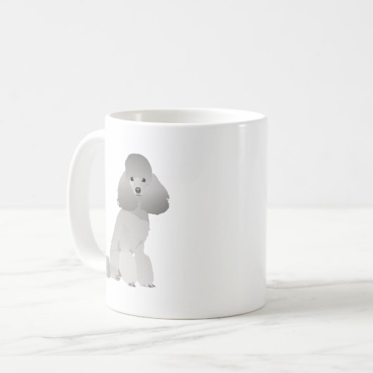 Grauer Poodle Kaffeetasse (Vorderseite Links)