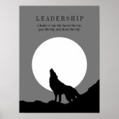 Grauer Pop Art Leadership Wolf Howling Poster (Vorne)