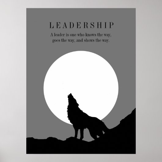 Grauer Pop Art Leadership Wolf Howling Poster (Vorne)