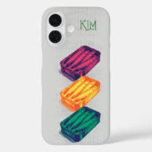 Grauer Pop Art Sardine Art Grunge Zeichn Monogram Case-Mate iPhone Hülle (Rückseite)