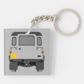 Grauer Pop Klassischer Landlauf Auto Schlüsselanhä Schlüsselanhänger (Rückseite)