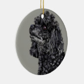 Grauer Pudel Keramik Ornament (Rechts)