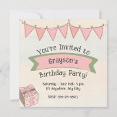 Grauer Pullover mit Kariertem Scarf Einladung (Rückseite)