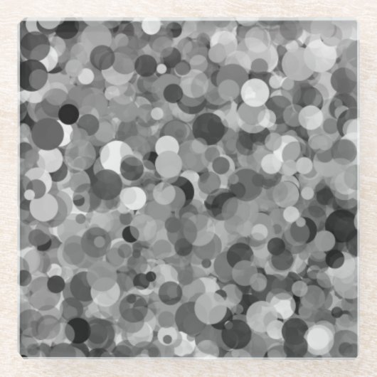 Grauer Punkt-Glas-Untersetzer Glasuntersetzer (Vorderseite)