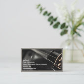 Grauer Qr Code Schwarzer Violin Violinist Visitenkarte (Stehend Vorderseite)