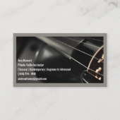 Grauer Qr Code Schwarzer Violin Violinist Visitenkarte (Vorderseite)