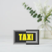 Grauer Rahmen gelber TAXI-Treiber-Service-Tasten Visitenkarte (Stehend Vorderseite)