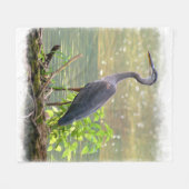 Grauer Reiher 1 Fleecedecke (Vorderseite (Horizontal))