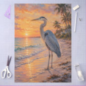 Grauer Reiher Sunset Beach Seidenpapier (Basteln)
