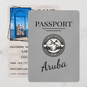 Grauer Reisepass Aruba Save The Date