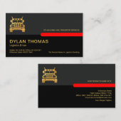 Grauer Retro Columns Logistik LKW-Fahrer Visitenkarte (Vorne/Hinten)