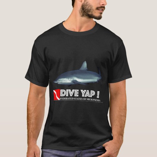 Grauer Riffhai Ausschnitt T-Shirt (Vorderseite)