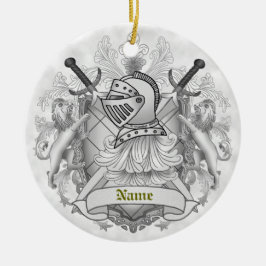 Grauer Ritter Familienwappen Name Keramik Ornament