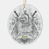 Grauer Ritter Familienwappen Name Keramik Ornament (Links)