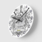 Grauer Ritter Familienwappen Name Runde Wanduhr (Winkel)