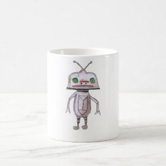 Grauer Roboter 11-Unze-klassische weiße Tasse