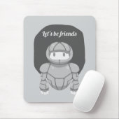 Grauer Roboter auf Grau ist freundlich Mousepad (Mit Mouse)