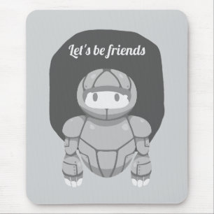 Grauer Roboter auf Grau ist freundlich Mousepad