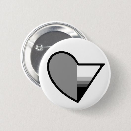 Grauer romantischer demisexual Knopf Button (Vorne & Hinten)