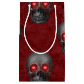 Grauer Schädel HerzAuge Rote Wasserfarbe Gotische Kleine Geschenktüte (Vorderseite)