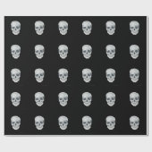 Grauer Schädel-MattPackpapier, 30" x 6' Geschenkpapier (Flach)