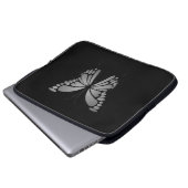 Grauer Schmetterling Laptopschutzhülle (Vorne Knopf)