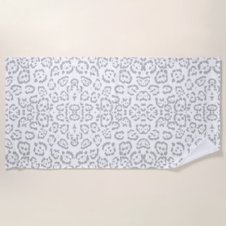 Grauer Schnee-Leopard-Katzen-Tierdruck Strandtuch